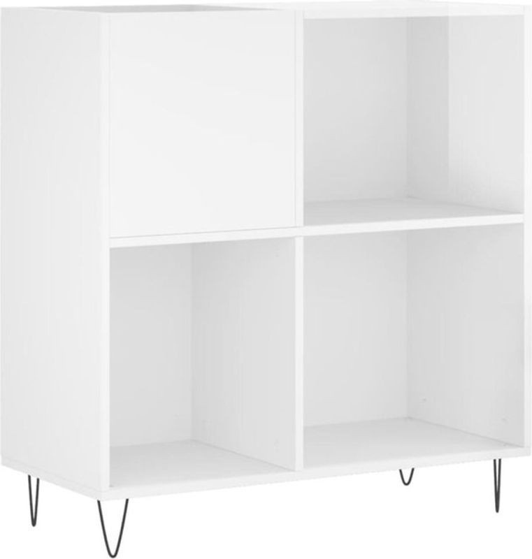 Vidaxl Plattenschrank in Hochglanz-Weiß im modernen Design B/T/H: 84,5 x 38 x 89 cm - Bild 1