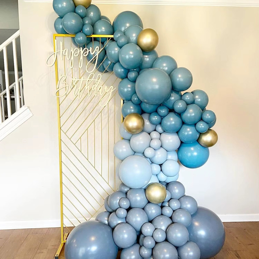 MicroPlush Boho Ballongirlande Set mit 85 Stück in Rosa, Blau und Weiß für Geburtstag, Hochzeit, Babyparty oder Abschlussfeier - Bild 1