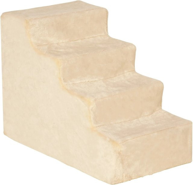 PawHut Haustiertreppe aus Flanell in Beige mit abnehmbarem Bezug, B/H/L: 35 x 44 x 35 cm - Bild 1