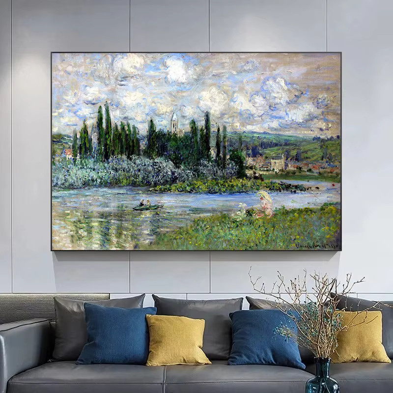 Impressionistische Landschaft von Claude Monet als Kunstleinwandgemälde in Mehrfarbig, Rechteckig - Bild 3