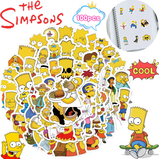 The Simpsons Aufkleber, 100 Stück, Bunt / Mehrfarbig - Bild 1