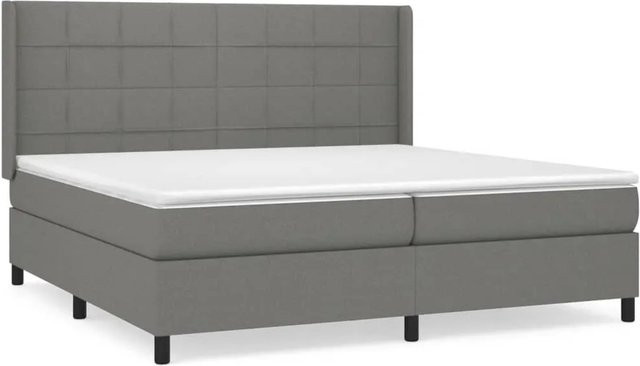 vidaXL Boxspringbett mit Matratze Hybrid Dunkelgrau B/T/H: 200 x 200 x 203 cm - Bild 1