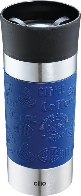 Isolierbecher cilio VIAGGIO in Blau und Silber, 0,34 l - Bild 1