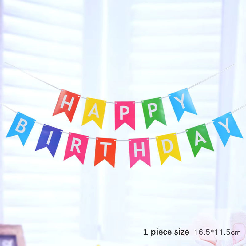 Alles Gute zum Geburtstag Wimpelkette aus Papier in Rosa und Mehrfarbig als hängende Party-Dekoration mit Buchstaben und Schnur - Bild 1