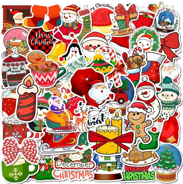 Rspctou Santa Claus Cartoon Aufkleber, Wasserdicht, Multicolor - Bild 1