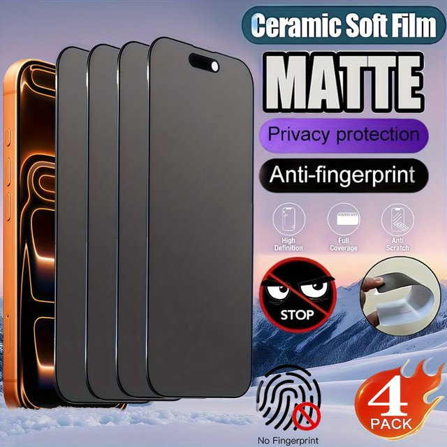 NNBILI 4er-Set Anti-Spy Sichtschutz-Displayschutzfolie matt für iPhone 11 bis iPhone 18 Pro Max Serie - Bild 1