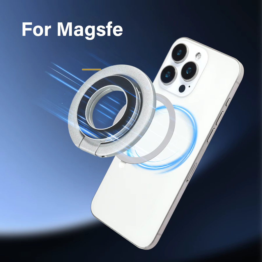 WSSHE MagSafe Telefonhalter Orange – Faltbarer 360 Grad Drehbarer Magnetständer und Fingergriff für iPhone - Bild 2