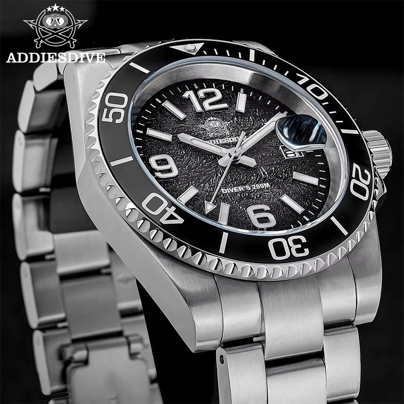 ADDIESDIVE Armbanduhr Quarz, Edelstahl, Schwarz, Herren - Bild 5