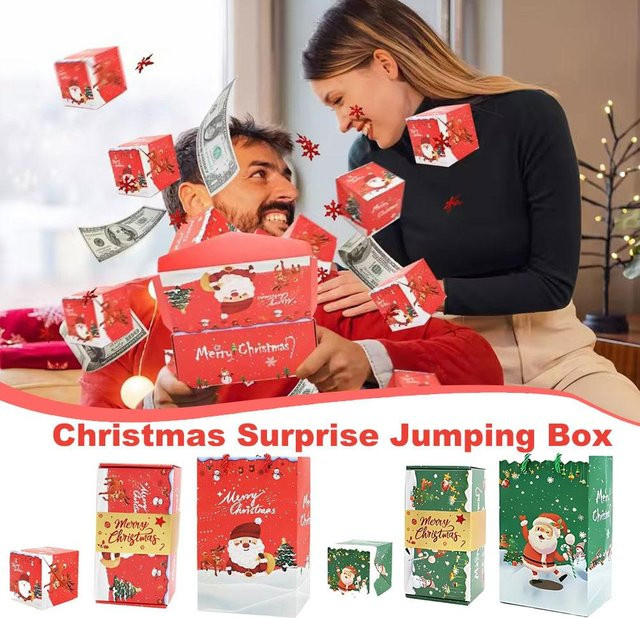 Kreative rote Springbox als Überraschungsgeschenk im Umschlag-Stil für Weihnachten und Geburtstage - Bild 1