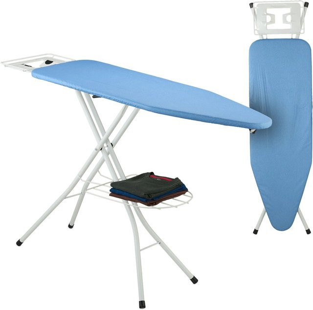 Relaxdays Bügelbrett aus Stahl in Blau, höhenverstellbar, B: 120 cm, T: 38 cm, H: 72 cm - Bild 1