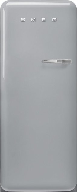 Smeg Standkühlschrank mit Gefrierfach in Polarsilber Metallic und Edelstahl-Optik - Bild 1