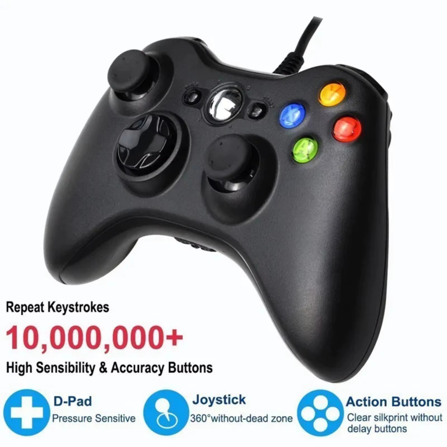 GAMROMBO Game Controller für Xbox 360, Slim und Windows 7/8/10, kabelloses Bluetooth Gamepad mit Dual Vibration und Joystick in Schwarz oder Weiß - Bild 5