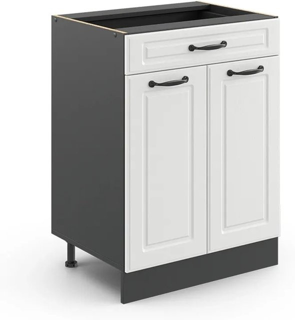 Vicco Küchenunterschrank R-Line Landhaus Weiß Anthrazit mit Schublade Breite: 60 cm - Bild 1