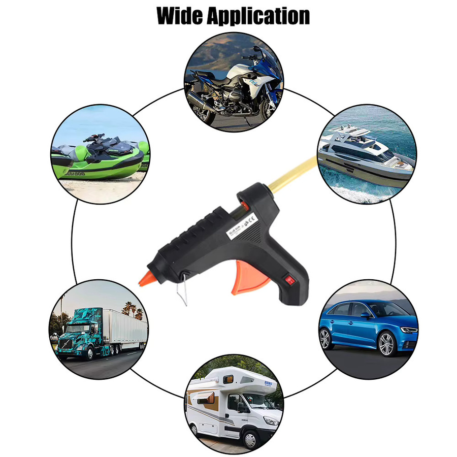 Auto Dellen Reparatur Set mit Heißklebepistole und 5 Klebesticks 11mm, 12V 40W Anschluss über Zigarettenanzünder, Schwarz - Bild 2