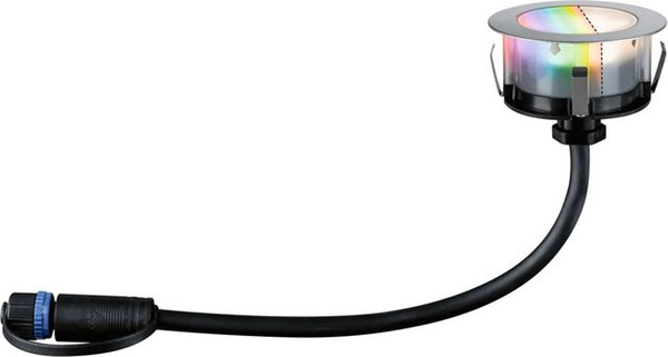 Paulmann Plug & Shine Floor Zigbee 3.0 LED-Bodeneinbauleuchten 3er-Set, RGBW, Schwarz, IP67, rund, mehrfarbig