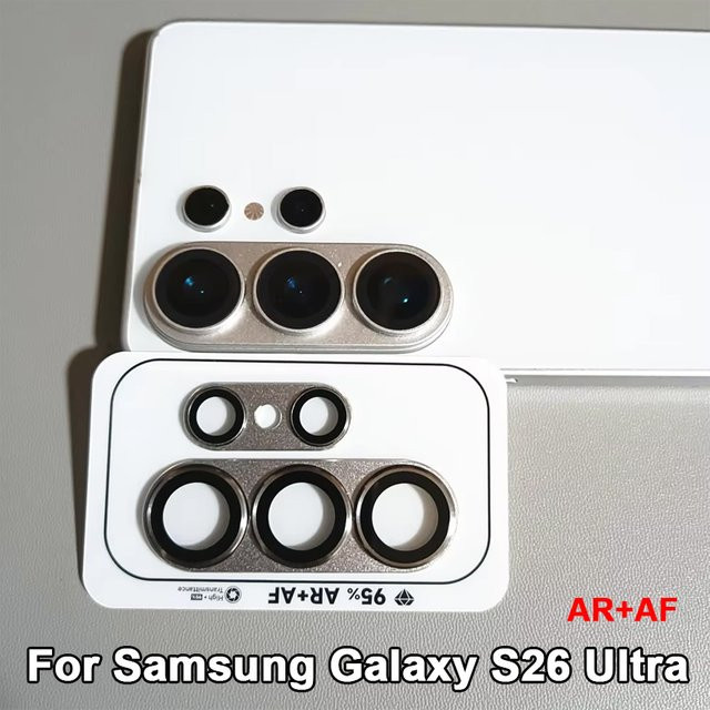 3D Metall-Rückkameraschutz für Samsung Galaxy S26 Ultra aus gehärtetem Glas und Aluminium in Silber mit vollständiger Abdeckung - Bild 1