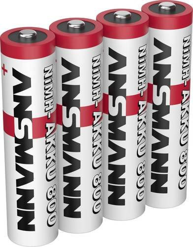 Ansmann Micro AAA NiMH Akku 800 mAh 1.2V, 4 Stück, Rot - Bild 1