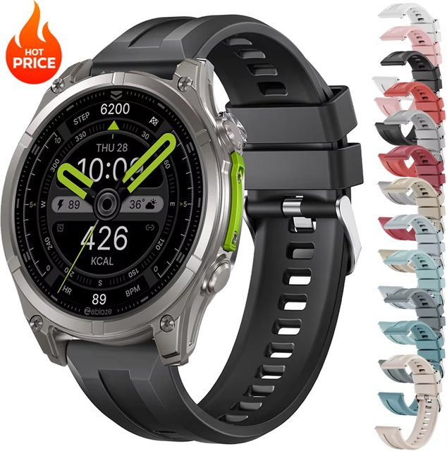 Zeblaze Uhrenarmband Silikon, 22 mm, Schwarz, Unisex - Bild 1