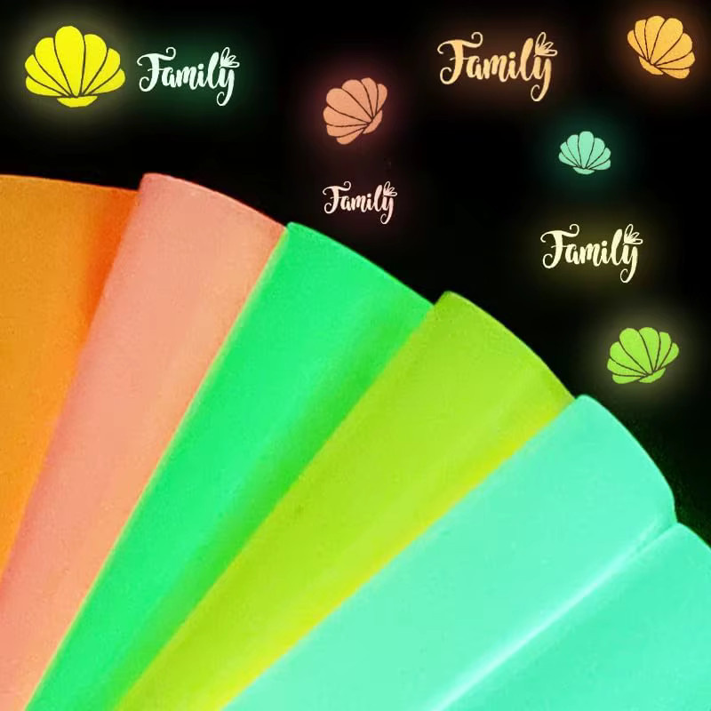 3D-Puff HTV-Vinyl im Dunkeln leuchtend für Wärmepressen, fluoreszierende Farbe in Gelb und Multicolour, B: 30,5 cm, T: 25,4 cm - Bild 3