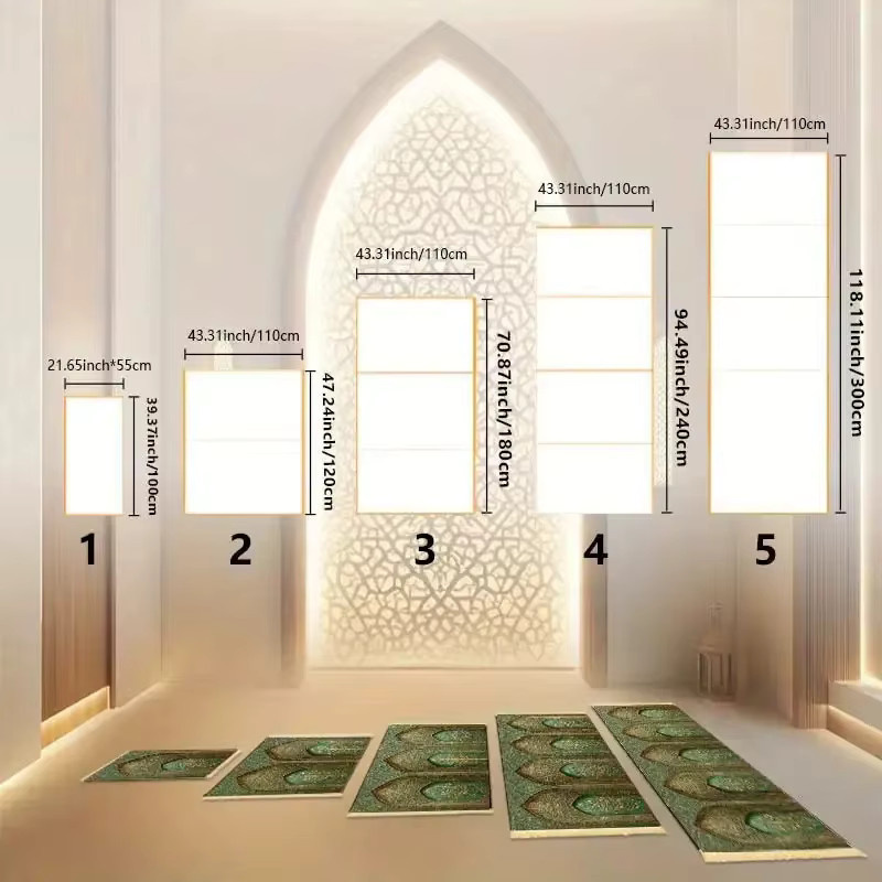 VIKAMA Muslimische Gebetsmatte mit Quasten in Grün, orientalisch und faltbar - Bild 3