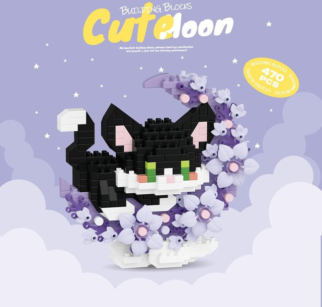 Sanrio Mikro-Bausteine Süße Haustiere Katzen Panda mit Box - Bild 1