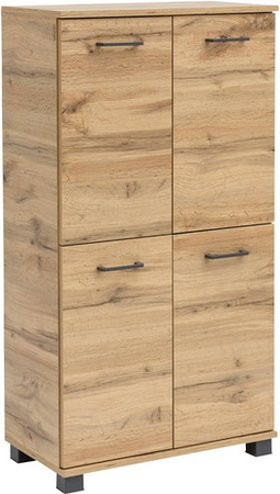 Schildmeyer Highboard Nora in Braun mit Eichenoptik, B/H/T: 59,8 x 116,9 x 32,6 cm