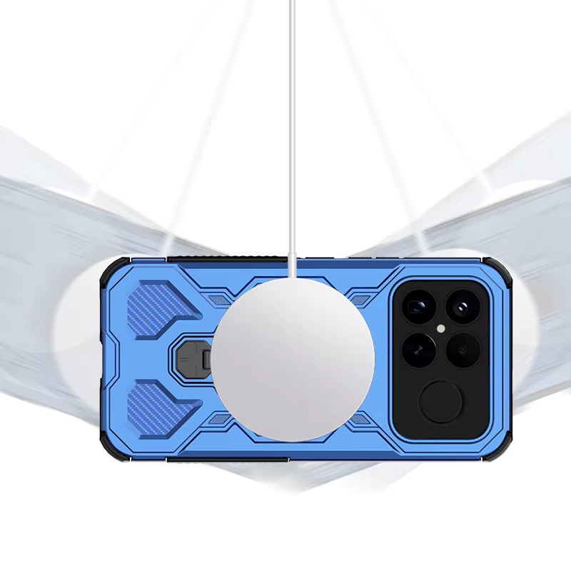 Robuste und stoßfeste Handyhülle für Xiaomi POCO M8 F7 K80 Pro Ultra und Redmi K90 Pro Max mit magnetischem Ständer und harter Abdeckung in Blau oder Grün - Bild 4