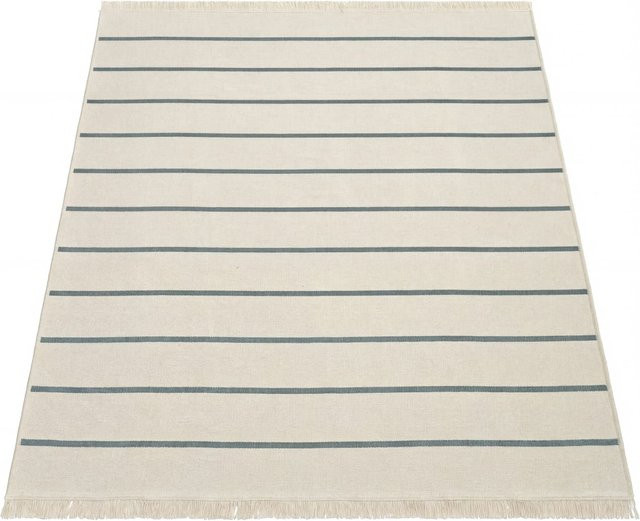 Wendbarer Teppich Skyla Kilim in Grau mit Streifen-Design, B/T: 160 x 220 cm - Bild 1