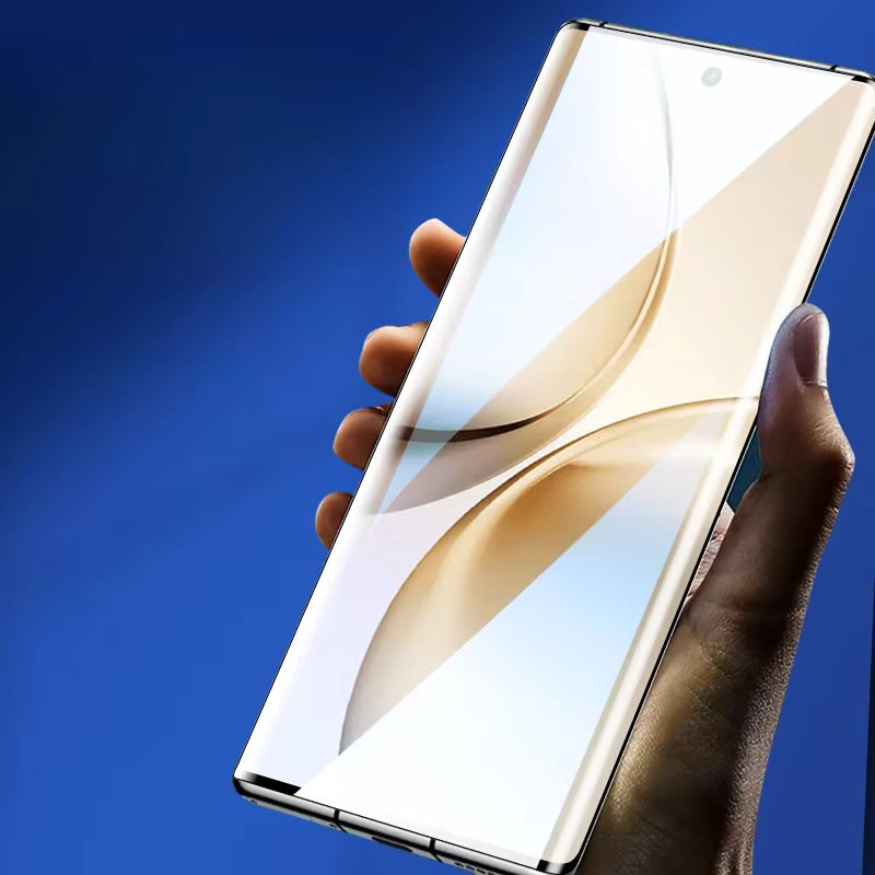 2 Stück 9H gehärtete Glasfolie für OPPO Realme 14 Pro Plus, 3D gebogener Anti-Blaulicht-Bildschirmschutz, transparent - Bild 3