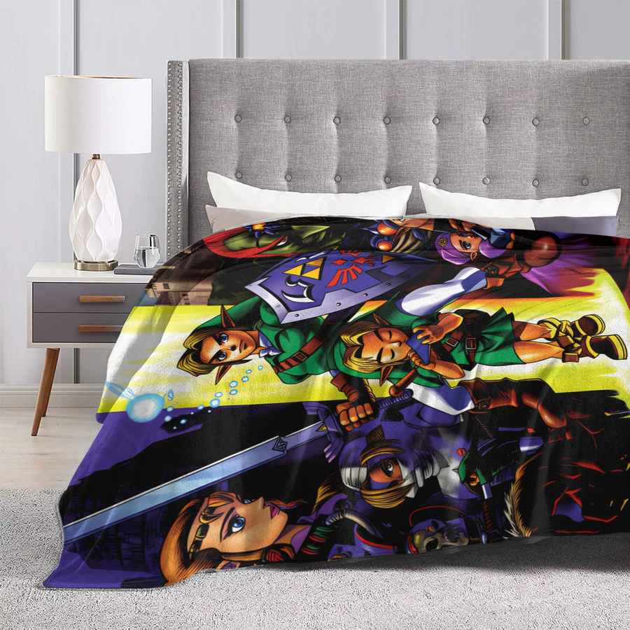 Potdemiel Link Cartoon Z-Zelda Kuscheldecke aus Flanell, weiche Plüschdecke in Mehrfarbig für Sofa und Bett - Bild 3