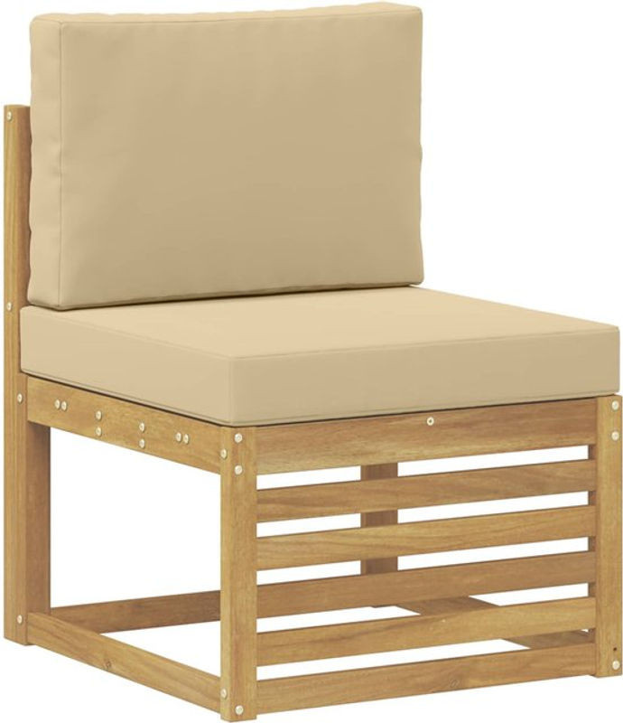 vidaXL Outdoor Mittelsofa aus Massivholz Akazie in Weiß - Bild 1