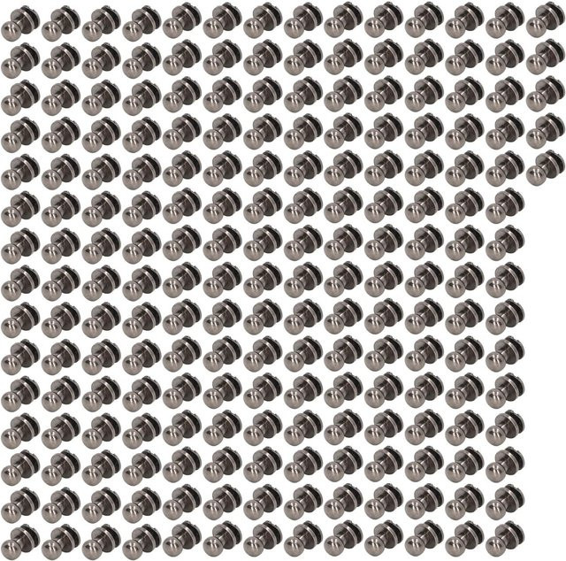 200 Sets OutsideWorld Mönchsnieten in Schwarz, Hochglanz Chicago Schrauben für DIY Lederarbeiten, B/D: 8 x 6 mm - Bild 1