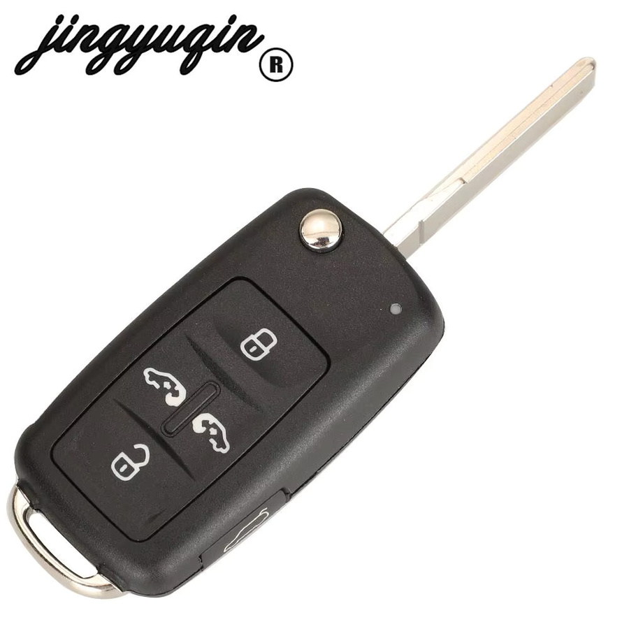 jingyuqin 5er Set Auto-Fernbedienungsgehäuse für VW Golf Seat Polo Passat Tiguan Skoda in Schwarz mit Hu66 Klinge - Bild 3