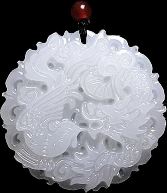 Wucifang Jewelry Anhänger Halskette, Jade, Weiß, 45 cm, Unisex - Bild 1