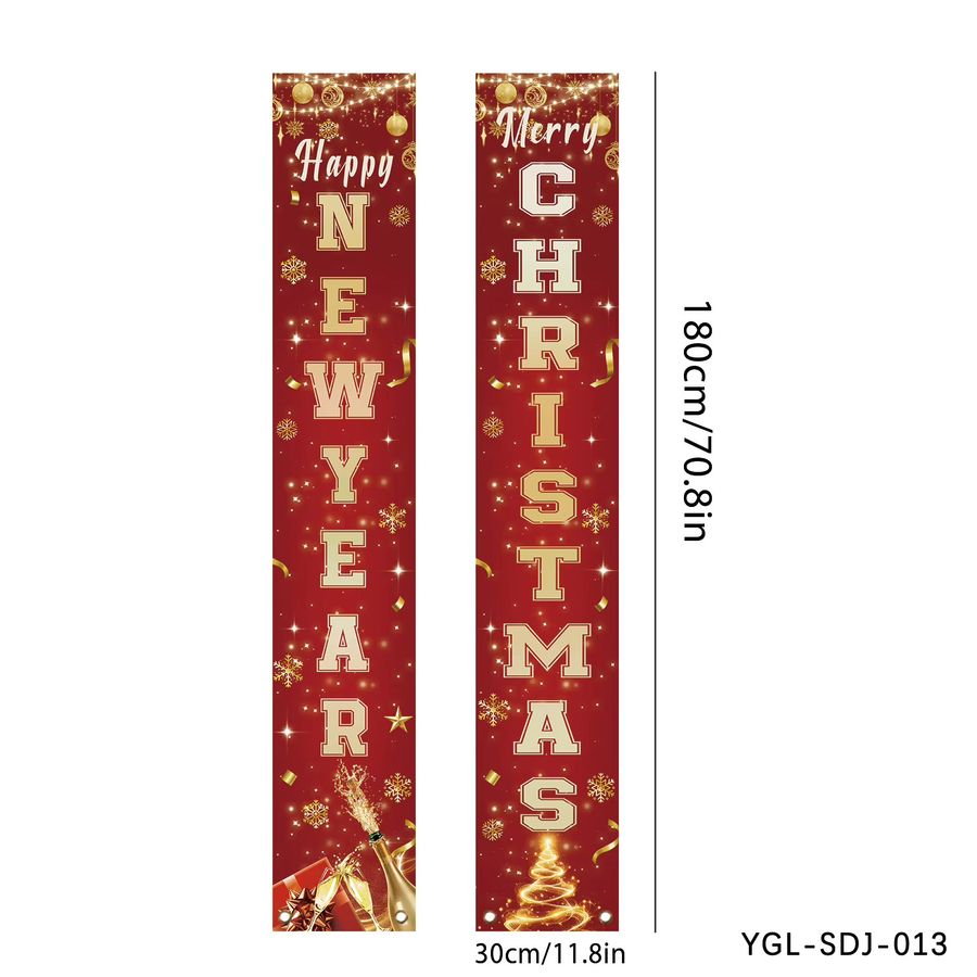 VIKAMA Weihnachts-Couplets-Dekoration in Rot als hängendes Banner für Garten und Veranda zur Neujahrs- und Weihnachtsfeier - Bild 5