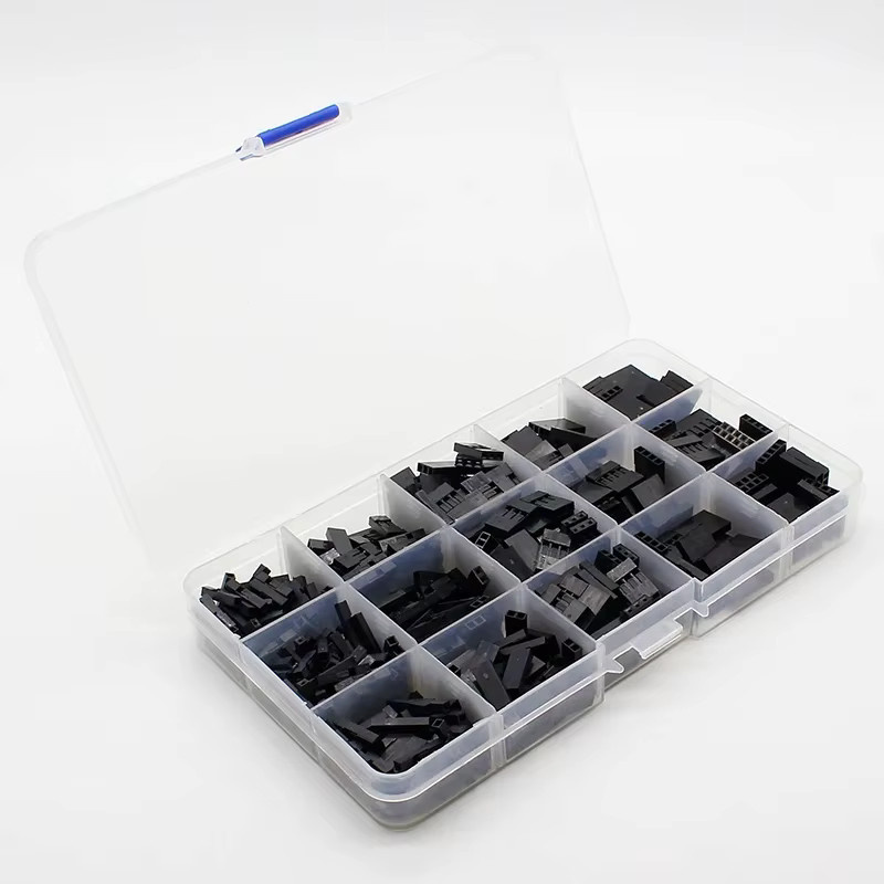 ELECAPITAL Dupont Jumper Wire Connector Set mit Kunststoffgehäuse, 500 Stück, Schwarz, 2,54 mm Rastermaß, 1P bis 5Pin - Bild 4