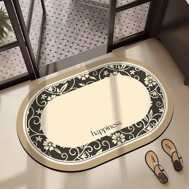 Saugfähige Kieselgurmatte für das Badezimmer von Yiran Furniture, beige, rutschfest, B/T: 60 x 40 cm - Bild 1