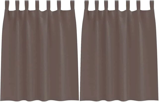 vidaXL Verdunkelungs-Vorhang aus Polyester in Braun mit Ringen und thermischer Isolierung, Breite: 140 cm - Bild 1