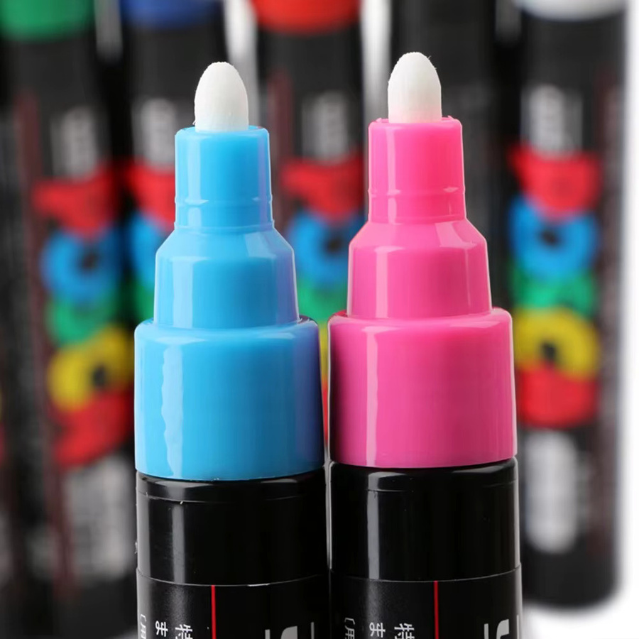 Uni POSCA Acrylmarker PC-5M mit feiner Spitze für Graffiti und Kunst, wasserfest und schnelltrocknend, Strichbreite: 1,8-2,5 mm, Schwarz - Bild 3