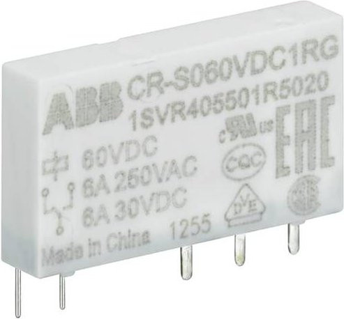 ABB CR-S005VDC1RG Interfacerelais in Weiß mit 6A Schaltstrom und 1 Wechsler - Bild 1