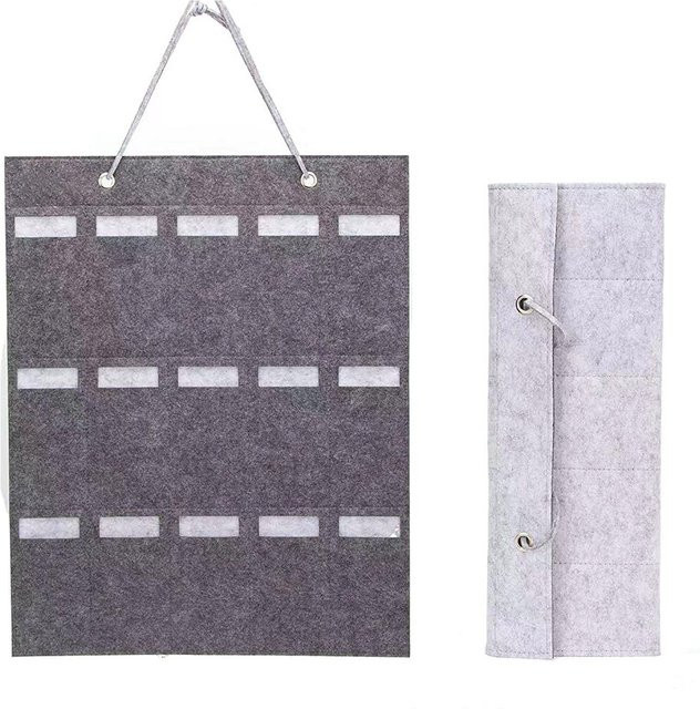 Bestbags Brillenständer aus Filz mit 15 Fächern als Wandtasche zur Brillenaufbewahrung, Farbe: Weiß - Bild 1