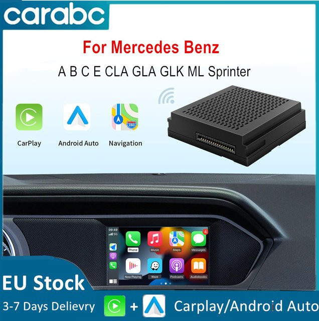 CARABC Drahtloses CarPlay und Android Auto GPS-Navigationsgerät für Mercedes Benz NTG4.5 Becker Modul in Schwarz - Bild 1