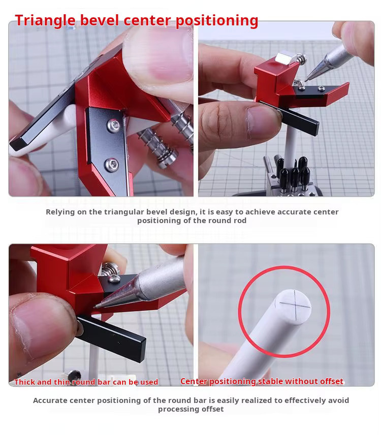Ustar UA-97003 2-in-1 Kunststoff-Fasenfräser und Zentrierhilfe für Gundam und Gunpla Modellbau, Rot, 0,5-6,0mm - Bild 3