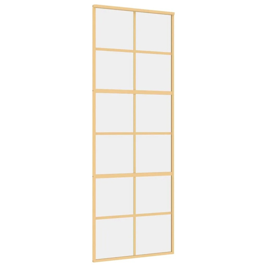 vidaXL Schiebetür aus ESG-Klarglas und Aluminium in Gold, B/H: 76 x 205 cm - Bild 1