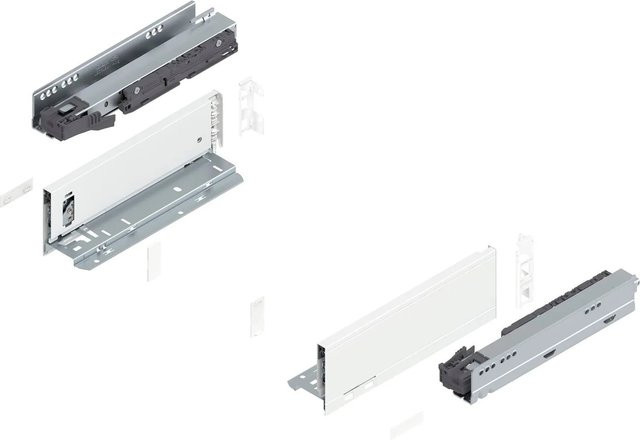 Blum Legrabox Pure Set Schubladenauszug Tip-On Vollauszug Seidenweiß, Höhe M, Tiefe: 270 mm, 1 Paar - Bild 1