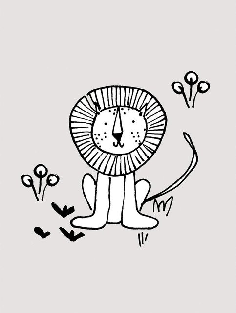 Komar Wandbild Scribble Lion Paper Poster Multicolor B: 30 cm, H: 40 cm - Bild 1