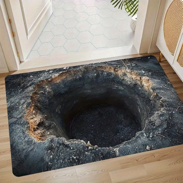 VIKAMA Teppich mit Deep Pit Texturmuster für Innen- und Außenbereiche, Rechteckig, B/T: 60 x 40 cm - Bild 1