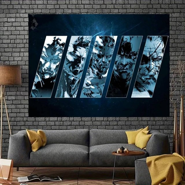 Mesuca Metal Gear Solid Videospiel Fotohintergrund in Blau, Rechteckig, B: 70 cm, H: 70 cm - Bild 1