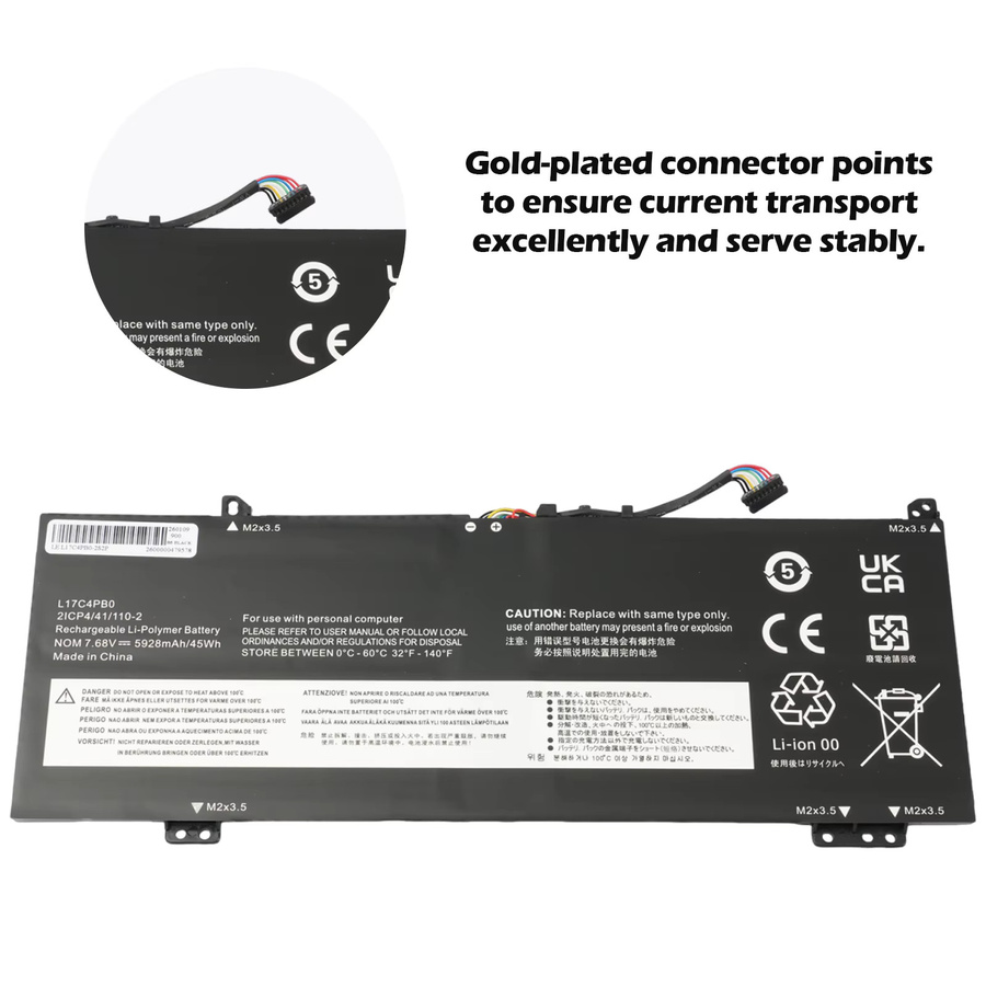Lenovo Laptop-Akku L17C4PB0 in Schwarz für Xiaoxin Air 14ARR 15ARR Ideapad 530S 14IKB 15IKB Yoga 530 Flex 6 L17M4PB0 L17C4PB2 - Bild 2