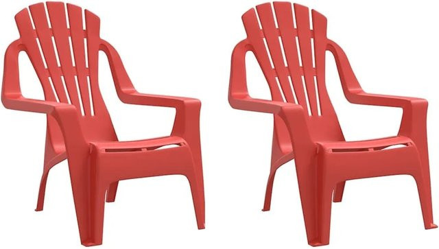 vidaXL Kinder-Gartenstühle Set aus 2 Stück in Rot aus Polypropylen, B/T/H: 37 x 34 x 44 cm - Bild 1